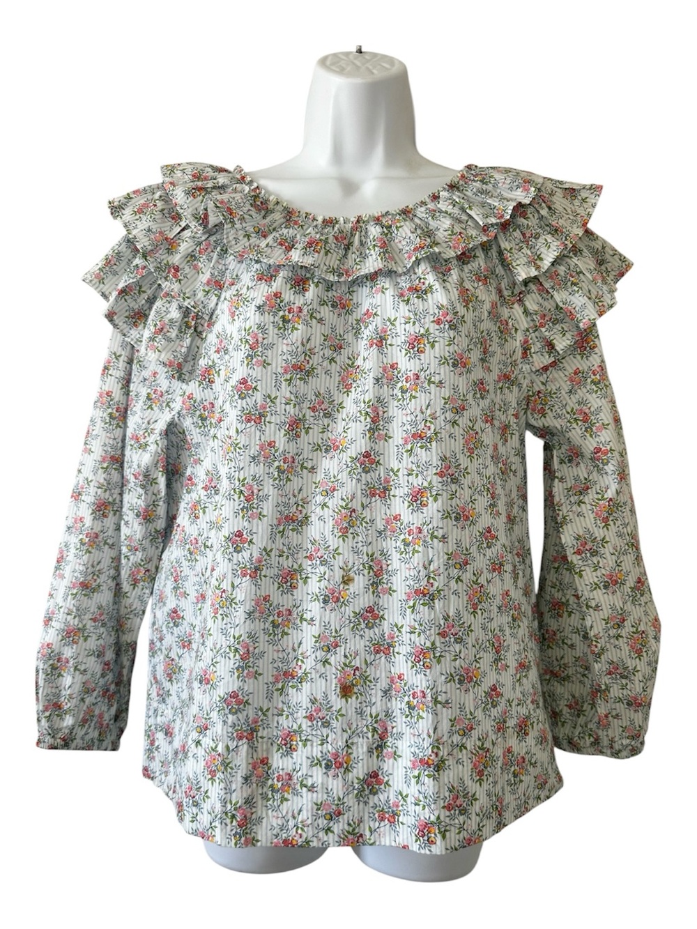 J.Crew Liberty of London Winding Roses Cottagecore Ruffle Detail Blouse- XS